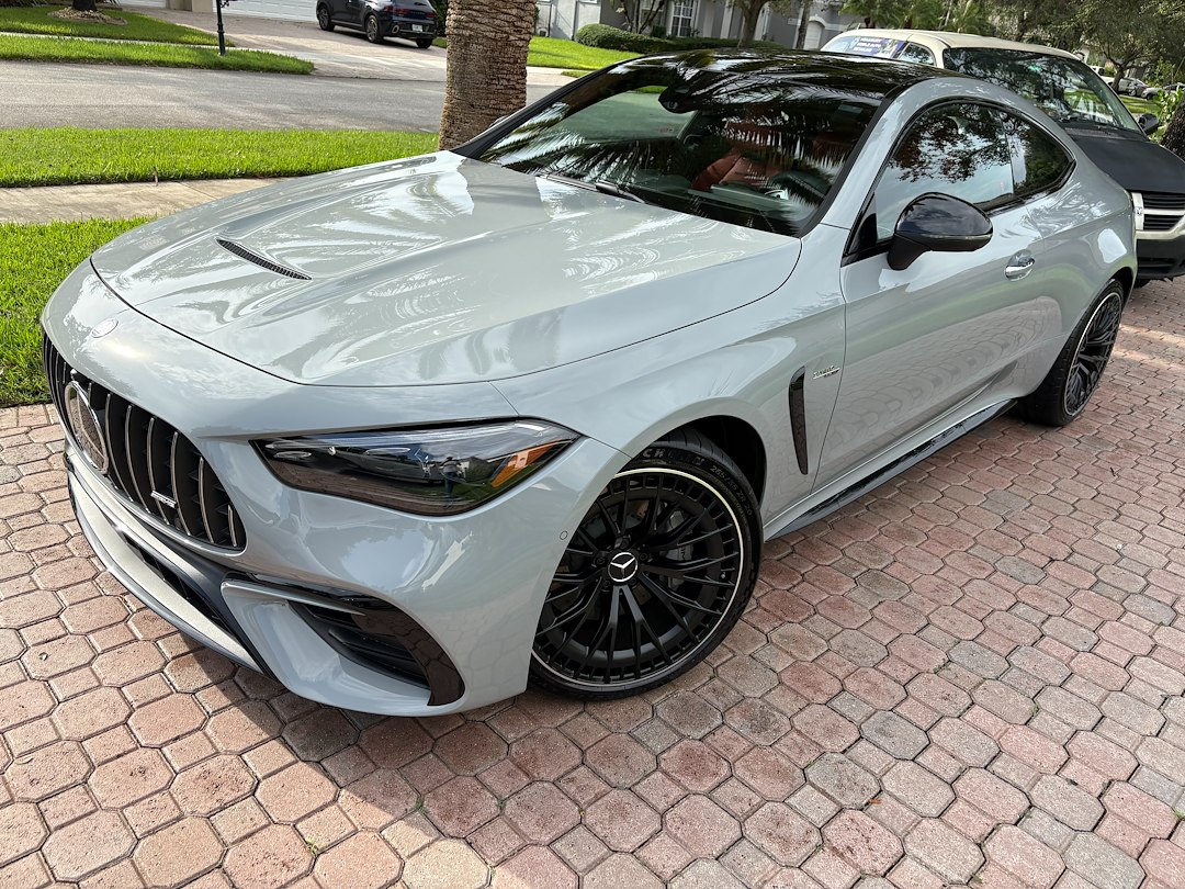 Premium wash and wax service done on this Mercedes coupe in Davie Florida 